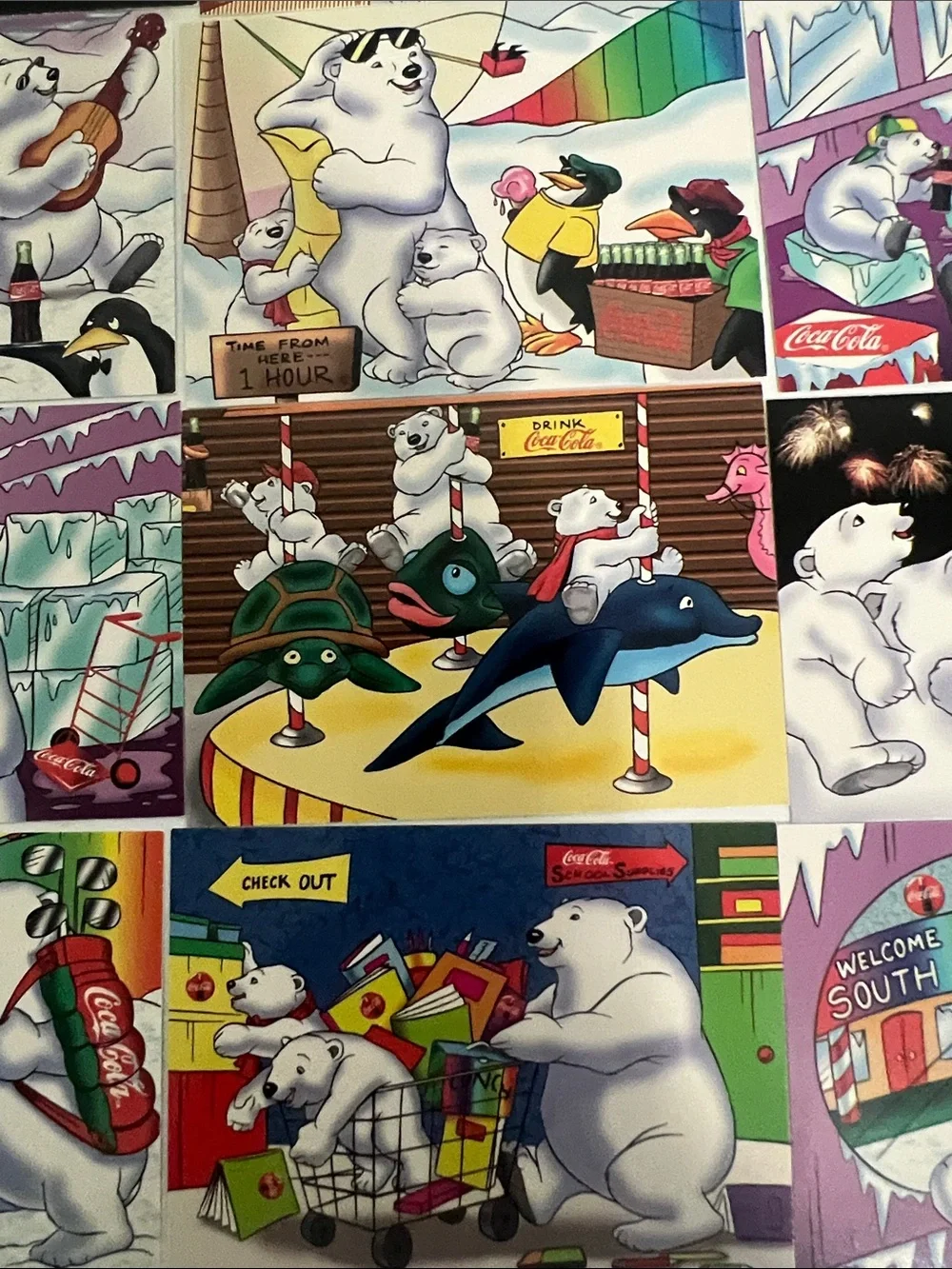 1996 South Pole Vacation Coca Cola Polar Bears Trading Cards (15) - Lot #3